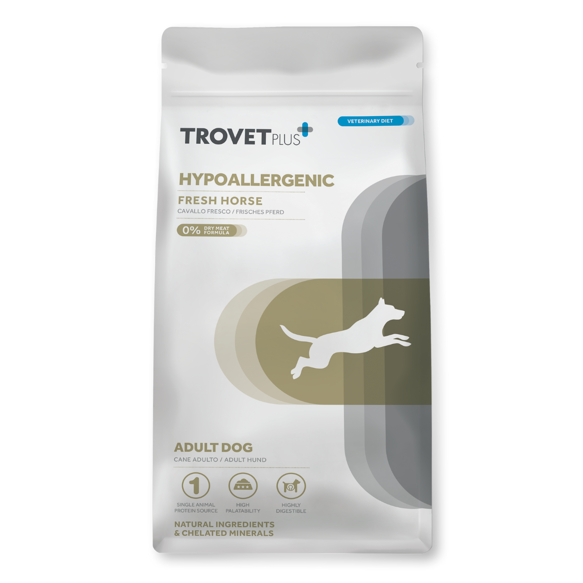 Ветеринарный беззерновой корм для собак Trovet Plus Hypoallergenic конина