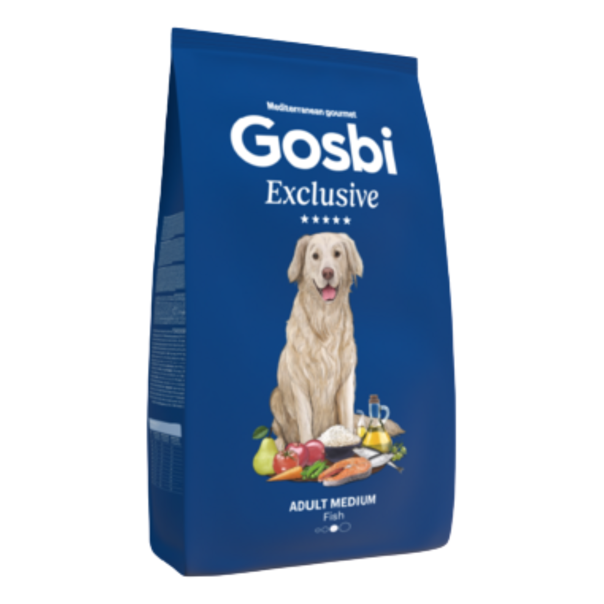 Сухой гипоаллергенный корм для собак средних пород Gosbi Exclusive Adult Medium рыба