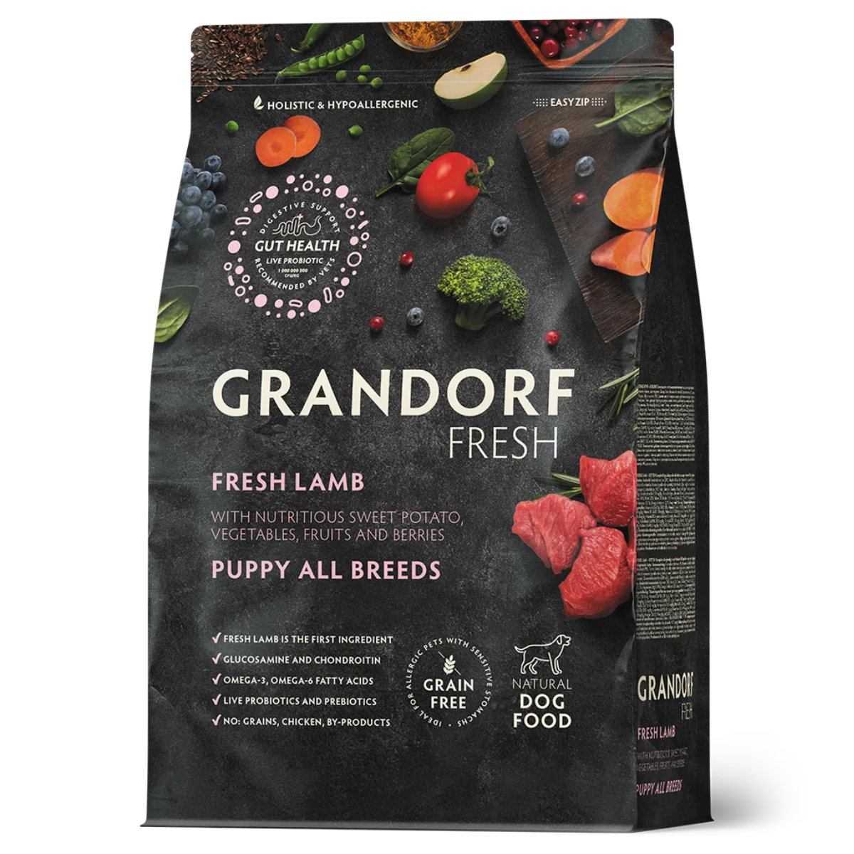 Беззерновой корм холистик для щенков Grandorf Fresh Puppy ягненок и батат