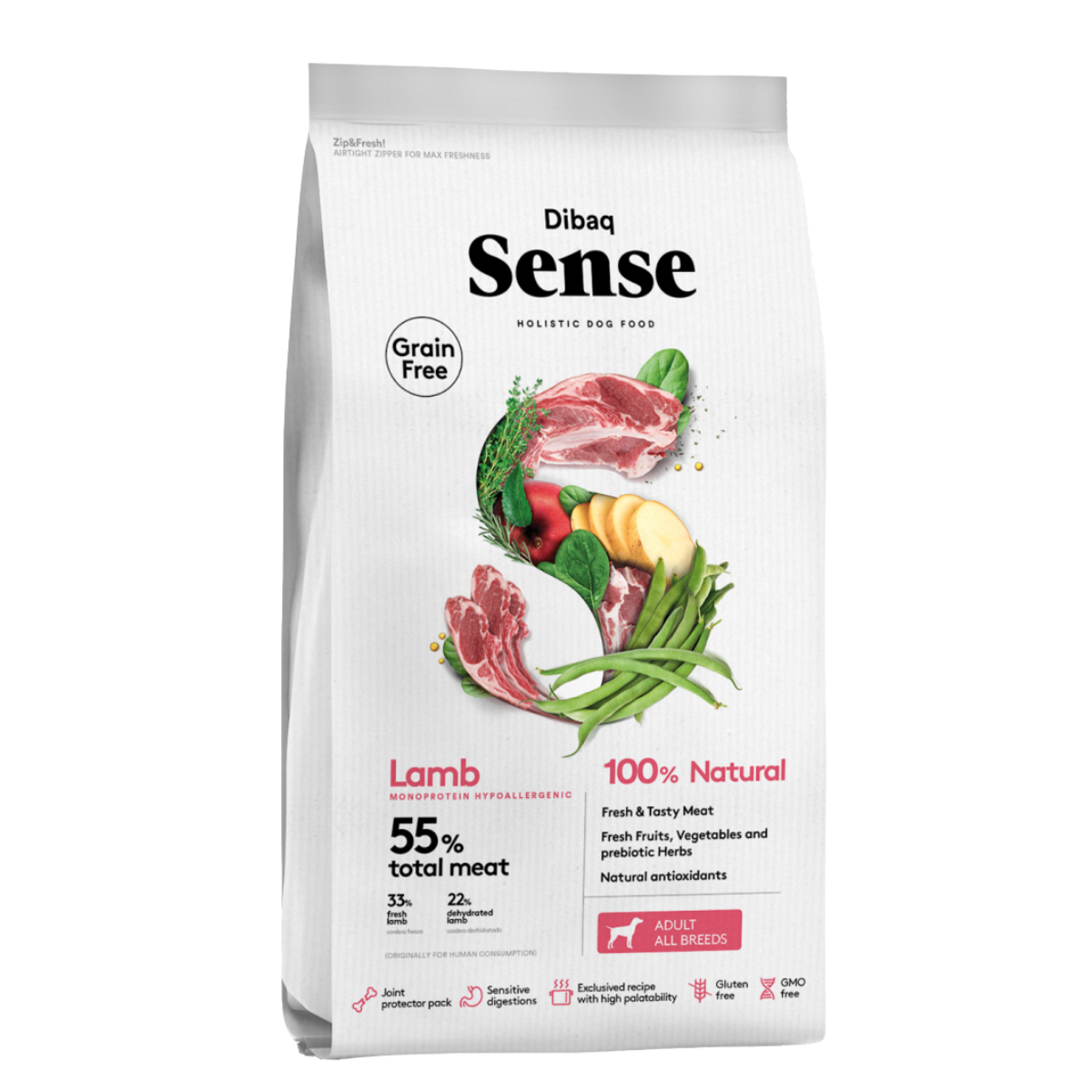 Беззерновой гипоаллергенный корм Dibaq Sense Lamb ягненок