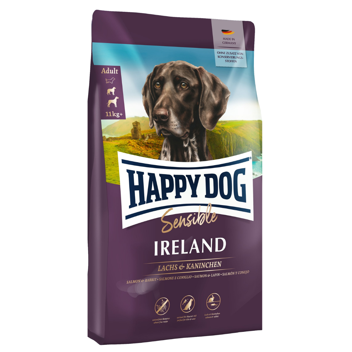 Сухой корм для собак Happy Dog Sensible Ирландия с лососем и кроликом