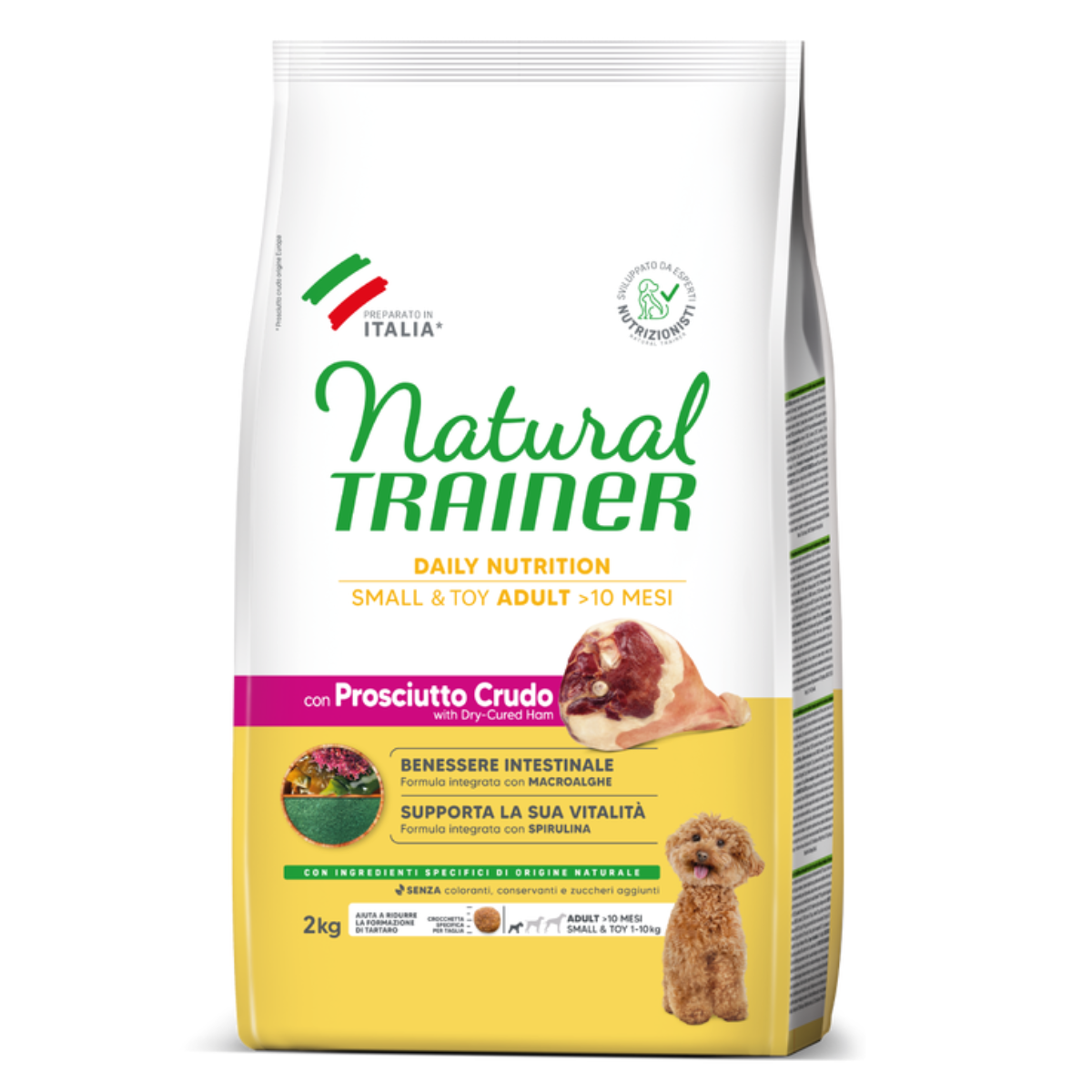 Итальянский корм для собак мелких пород Natural Trainer Adult Mini с ветчиной