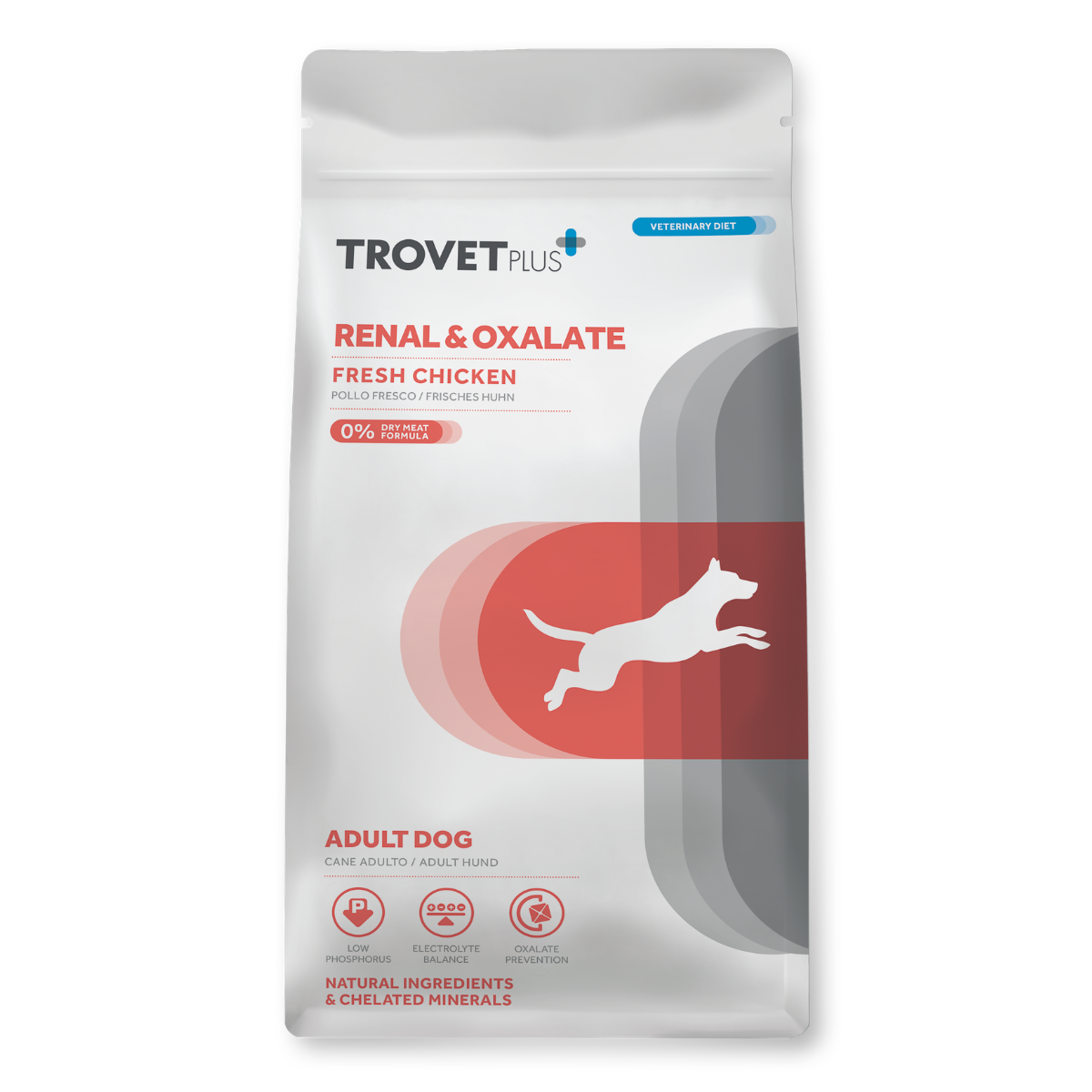 Лечебный корм для собак при болезнях почек и оксалатах Trovet Plus Renal Oxalate свежая курица