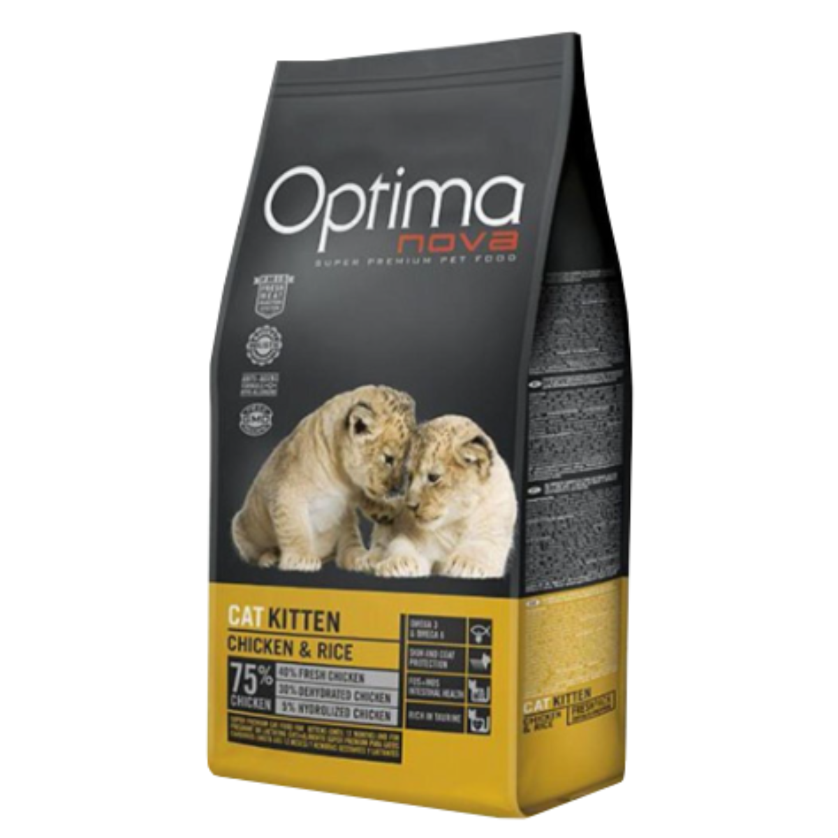 Супер-премиум корм для котят, беременных и кормящих кошек Optima Nova Kitten курица и рис