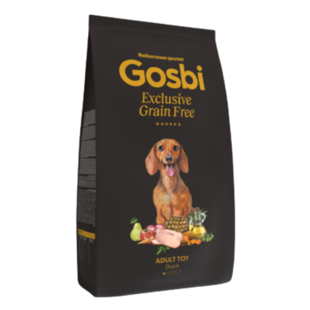 Сухой беззерновой корм для собак мелких пород Gosbi Exclusive Grain Free Adult Mini утка