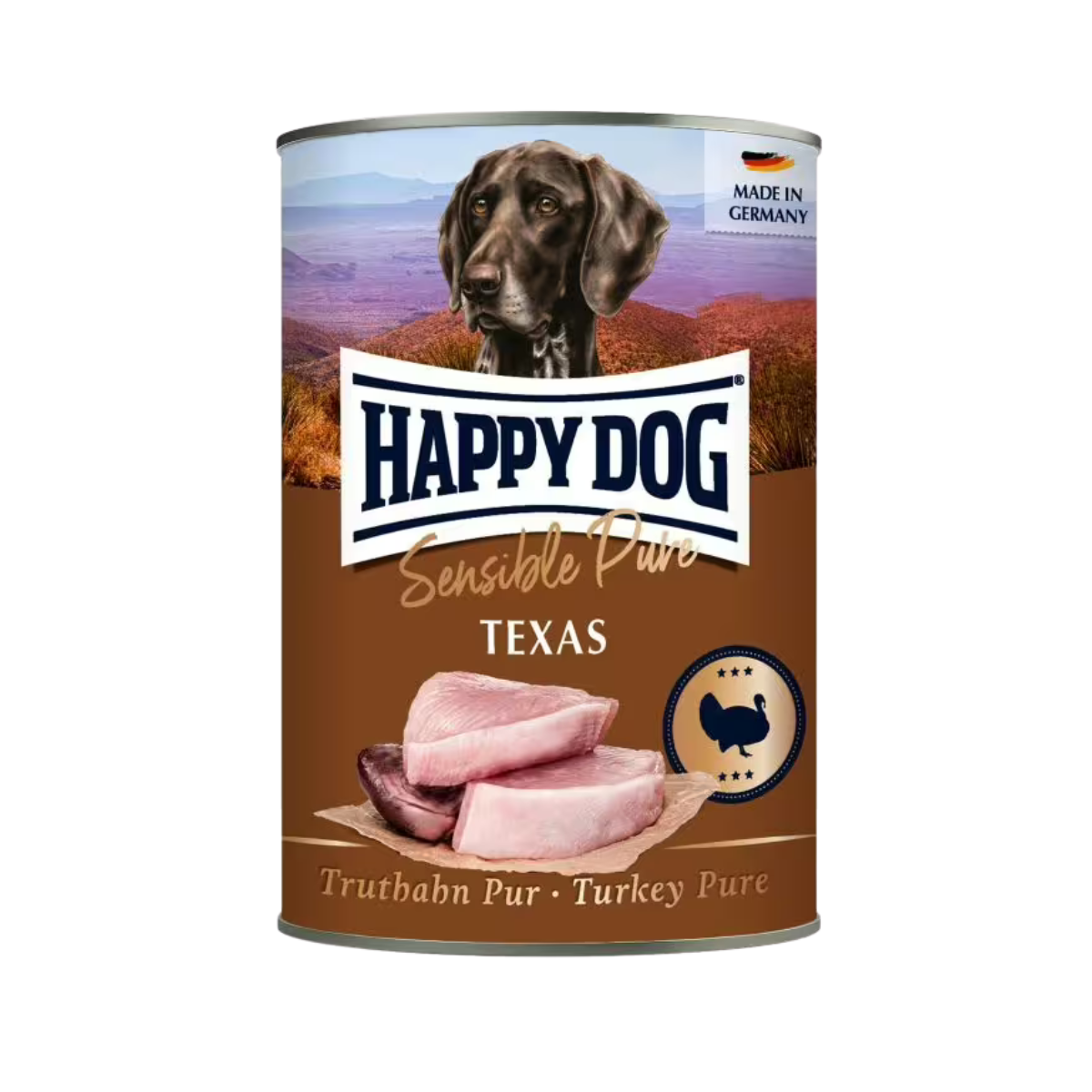 Мясные монобелковые консервы для собак Happy Dog Sensible Pure Texas 100 процентов индейка
