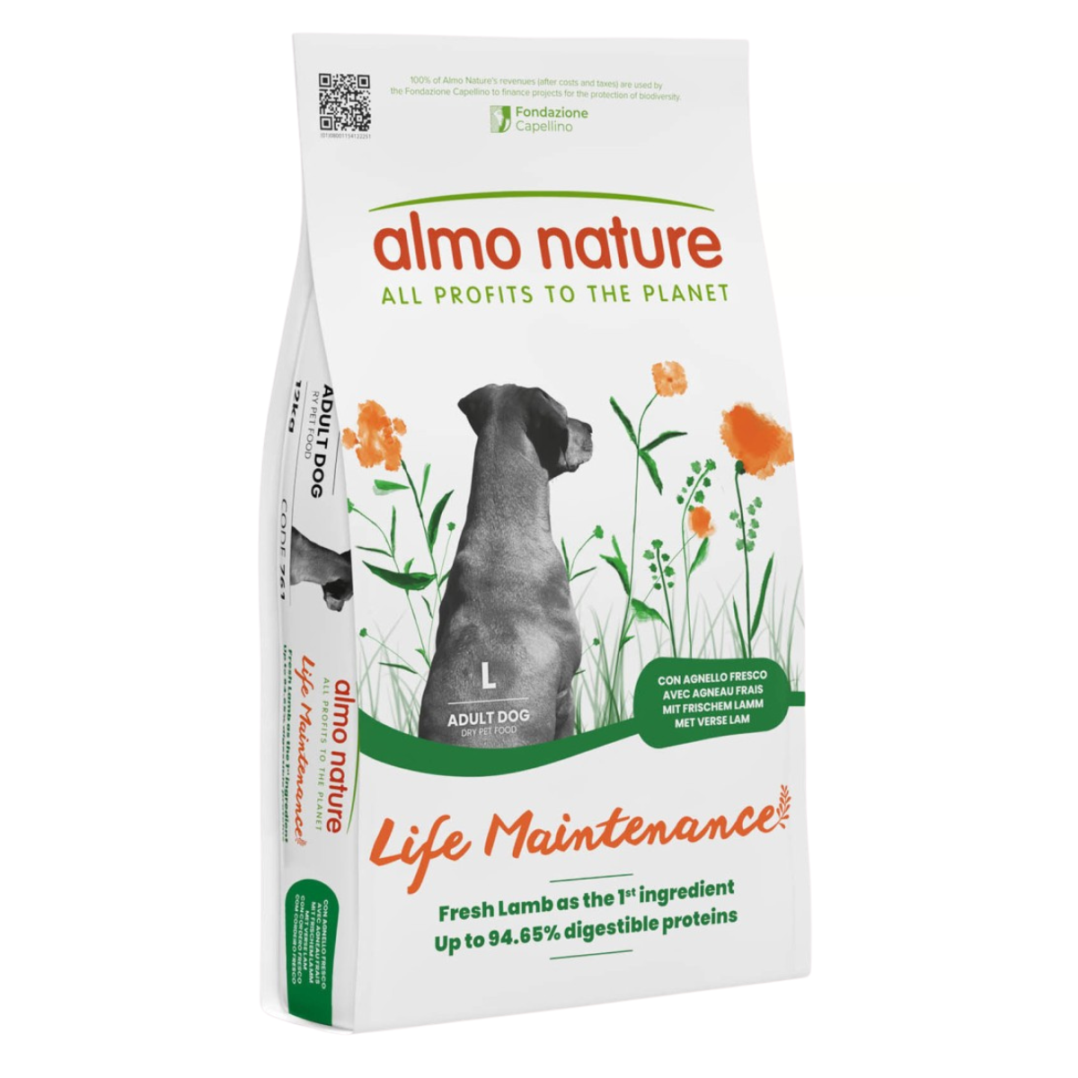 Сухой корм холистик для собак крупных пород Almo Nature Holistic Maxi Adult Ягненок