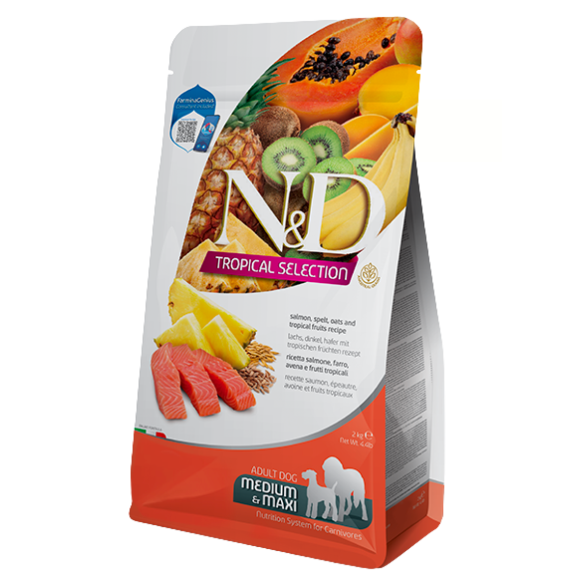 Сухой низкозерновой корм для собак Farmina N&D Tropical Лосось
