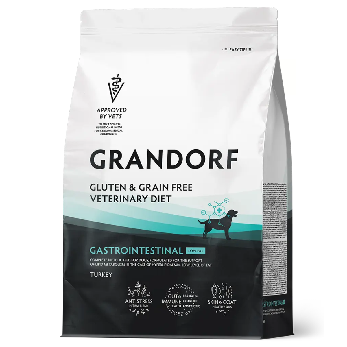 Лечебный сухой корм для собак Grandorf Vet Gastrointestinal Low Fat Индейка